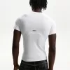 Tricou slim-fit cu maneca scurta, cu cusaturi