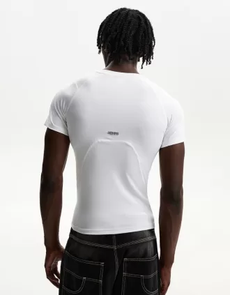 Tricou slim-fit cu maneca scurta, cu cusaturi