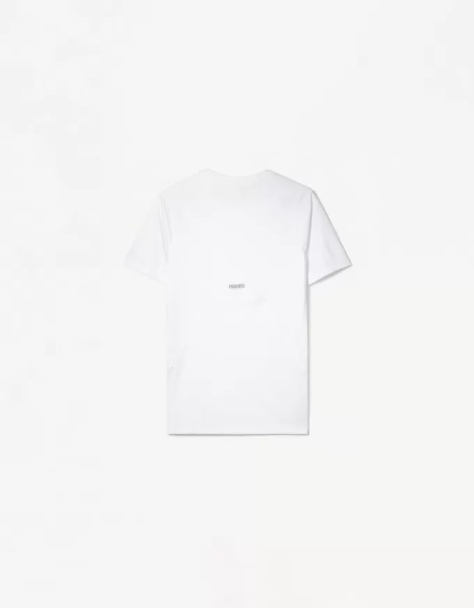Tricou slim-fit cu maneca scurta, cu cusaturi