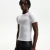 Tricou slim-fit cu maneca scurta, cu cusaturi
