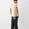 Tricou slim-fit cu maneca scurta, cu detaliu dungi