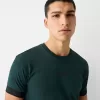 Tricou slim-fit cu maneca scurta, cu detaliu dungi