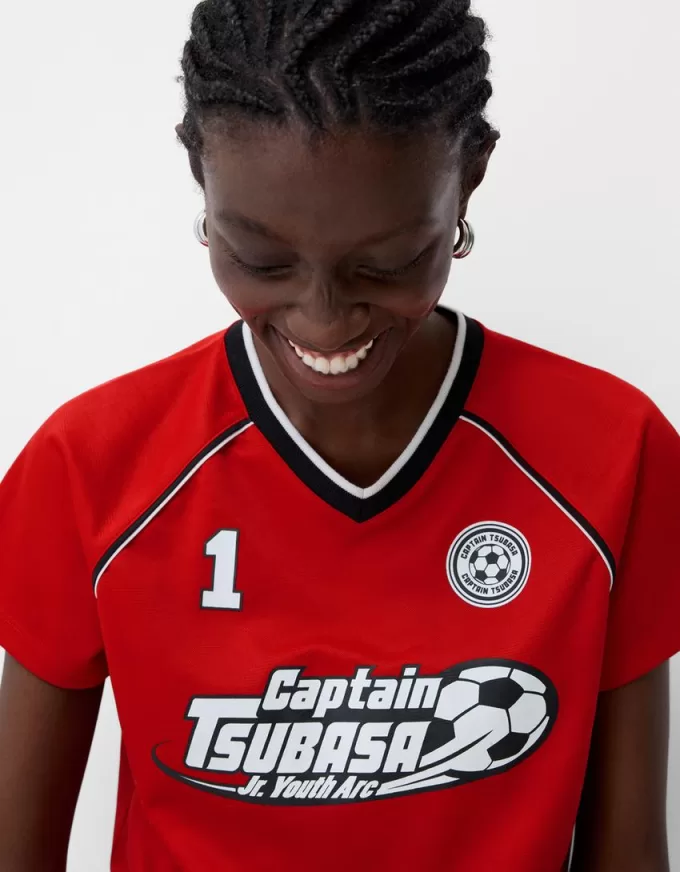 Tricou sportiv Captain Tsubasa cu maneca scurta