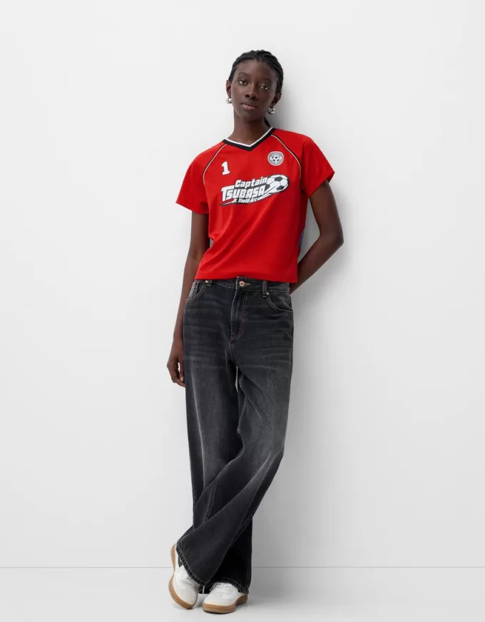 Tricou sportiv Captain Tsubasa cu maneca scurta
