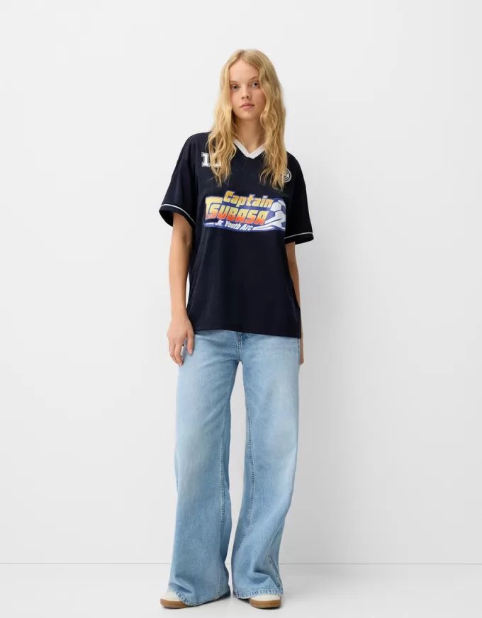 Tricou sportiv Captain Tsubasa cu maneca scurta