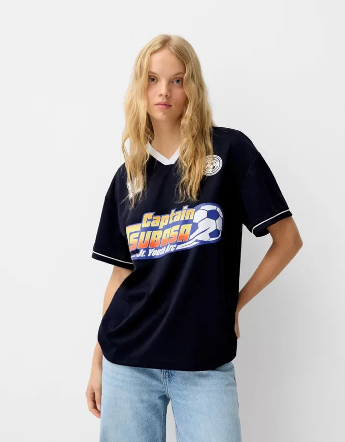 Tricou sportiv Captain Tsubasa cu maneca scurta