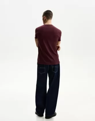 Tricou suflat cu mânecă scurtă brodat