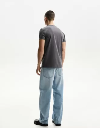 Tricou suflat cu mânecă scurtă brodat