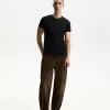 Tricou suflat cu mânecă scurtă brodat Tricou suflat cu mânecă scurtă brodat