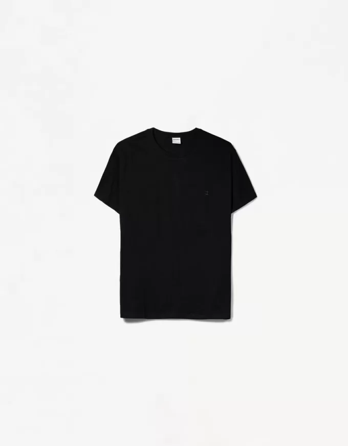 Tricou suflat cu mânecă scurtă brodat Tricou suflat cu mânecă scurtă brodat
