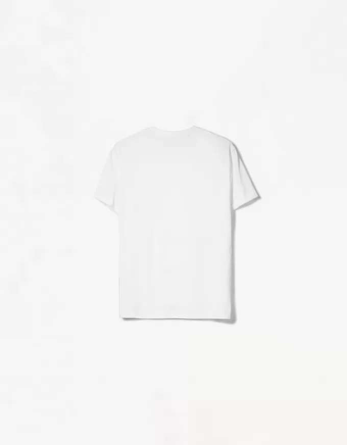 Tricou suflat cu mânecă scurtă brodat Tricou suflat cu mânecă scurtă brodat