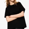 Tricou supradimensionat din bumbac cu mânecă scurtă