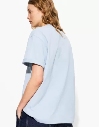 Tricou supradimensionat din bumbac cu mânecă scurtă