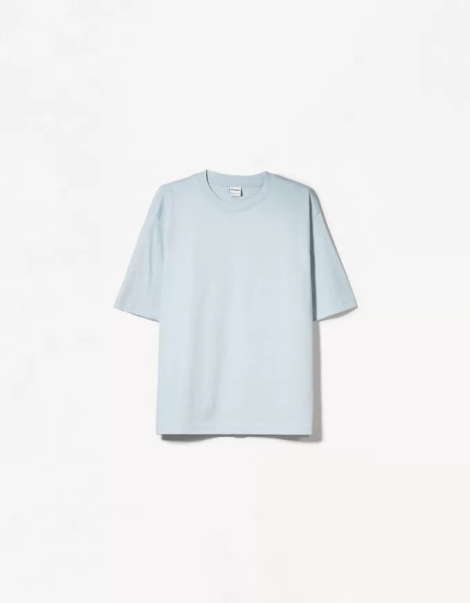 Tricou supradimensionat din bumbac cu mânecă scurtă Tricou supradimensionat din bumbac cu mânecă scurtă