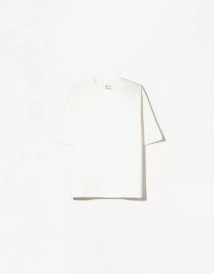 Tricou supradimensionat din bumbac cu mânecă scurtă Tricou supradimensionat din bumbac cu mânecă scurtă