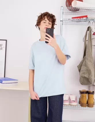Tricou supradimensionat din bumbac cu mânecă scurtă