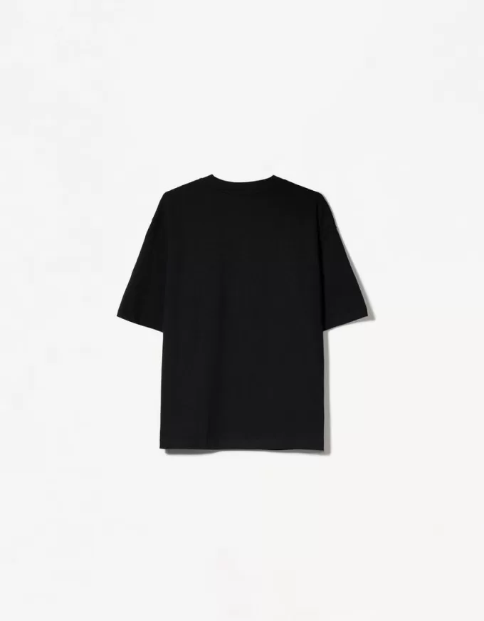 Tricou supradimensionat din bumbac cu mânecă scurtă Tricou supradimensionat din bumbac cu mânecă scurtă