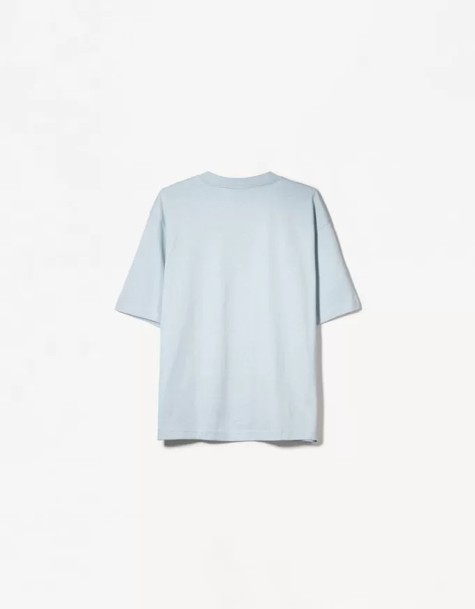 Tricou supradimensionat din bumbac cu mânecă scurtă Tricou supradimensionat din bumbac cu mânecă scurtă