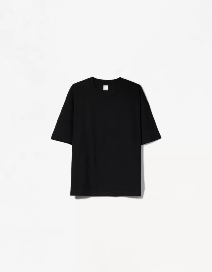 Tricou supradimensionat din bumbac cu mânecă scurtă