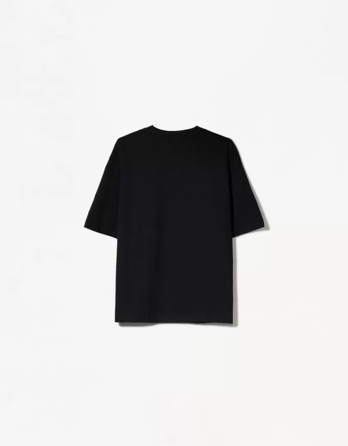Tricou supradimensionat din bumbac cu mânecă scurtă