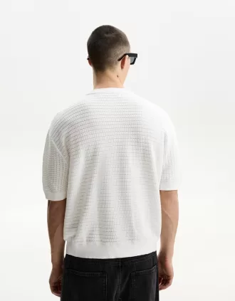 Tricou texturat cu maneca scurta