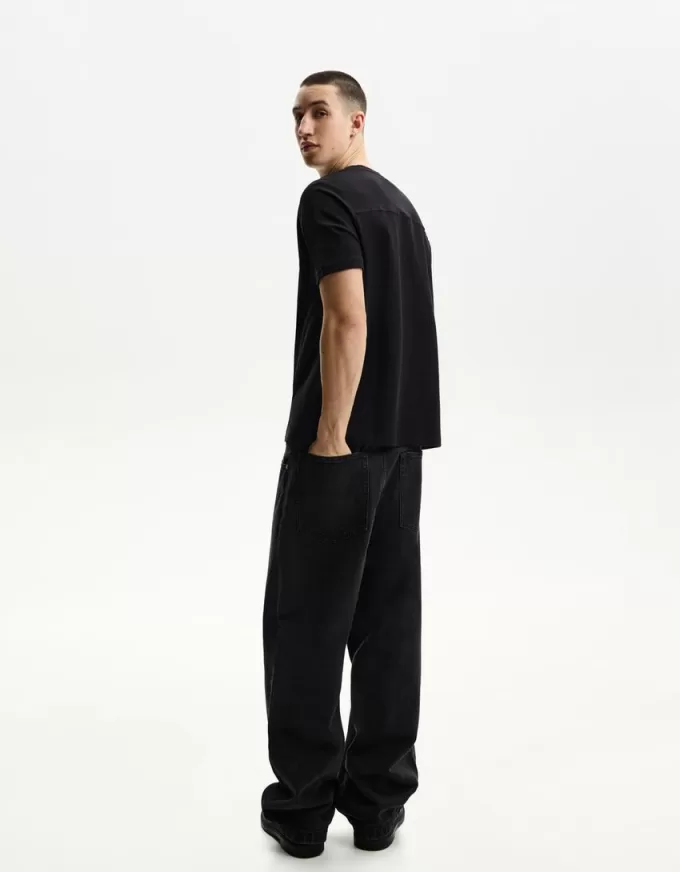 Tricou texturat cu maneca scurta