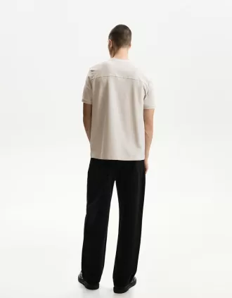 Tricou texturat cu maneca scurta