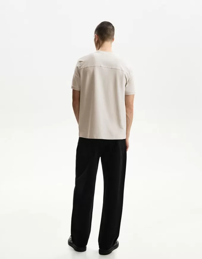Tricou texturat cu maneca scurta