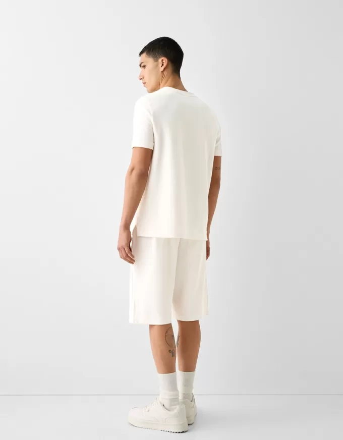 Tricou texturat cu maneca scurta