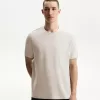 Tricou texturat cu maneca scurta
