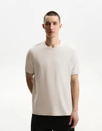 Tricou texturat cu maneca scurta