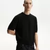 Tricou texturat cu maneca scurta