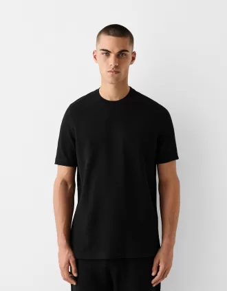 Tricou texturat cu maneca scurta
