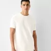 Tricou texturat cu maneca scurta