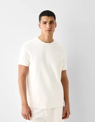 Tricou texturat cu maneca scurta