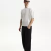 Tricou texturat cu maneca scurta