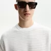 Tricou texturat cu maneca scurta