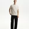 Tricou texturat cu maneca scurta
