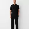 Tricou texturat cu maneca scurta