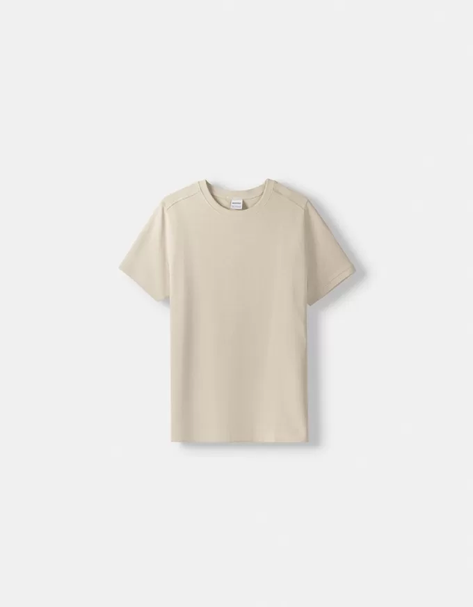 Tricou texturat cu maneca scurta