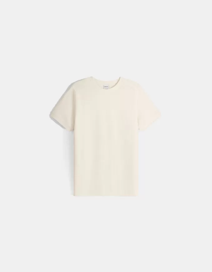 Tricou texturat cu maneca scurta