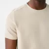 Tricou texturat cu maneca scurta