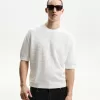 Tricou texturat cu maneca scurta