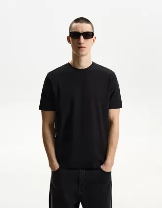 Tricou texturat cu maneca scurta
