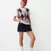 Vestă cu decolteu în V cu model argyle Vestă cu decolteu în V cu model argyle