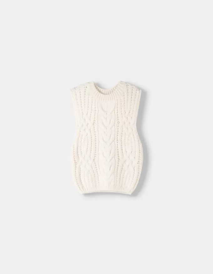 Vesta din tricot cablu Vesta din tricot cablu