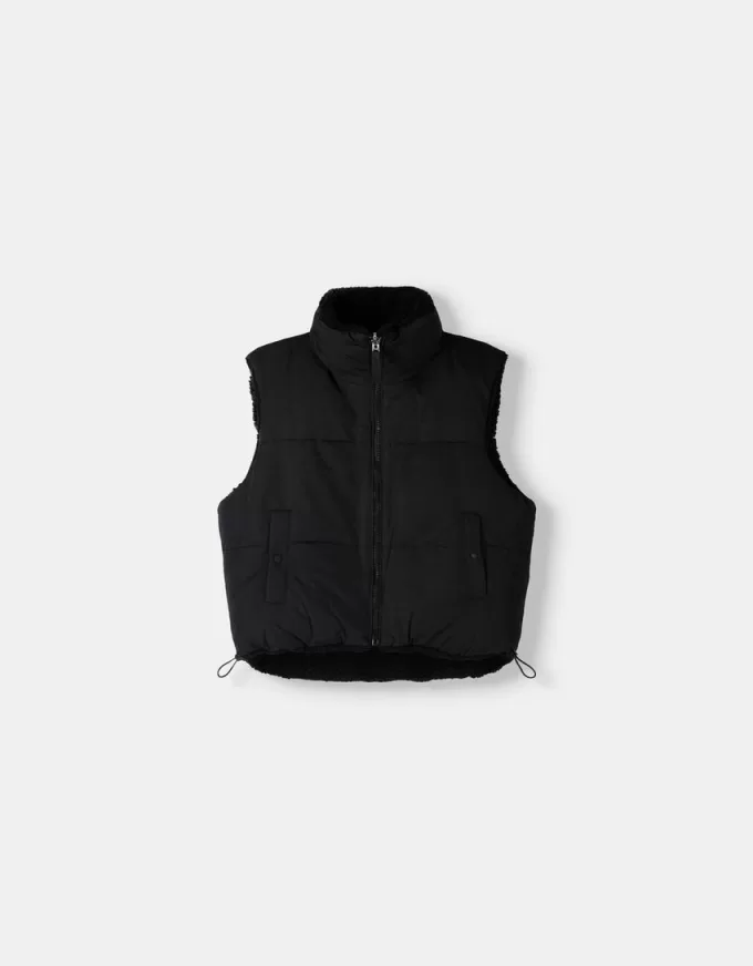 Vestă reversibilă din faux shearling